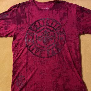 Affliction Mens Red Short Sleeve Shirt Standard LTD 73 Live Fast Size Large